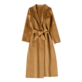 European and American water wave cashmere coat women's  medium and long winter wool coat double-sided women's cloth coat